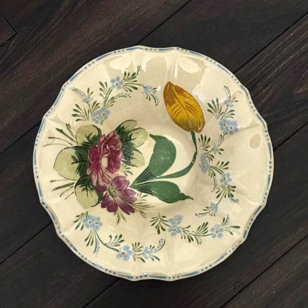 Vintage 1940 Bahl Potteries Nove Rose Sandela Ware Line Centerpiece Bowl 10" - Picture 2 of 10